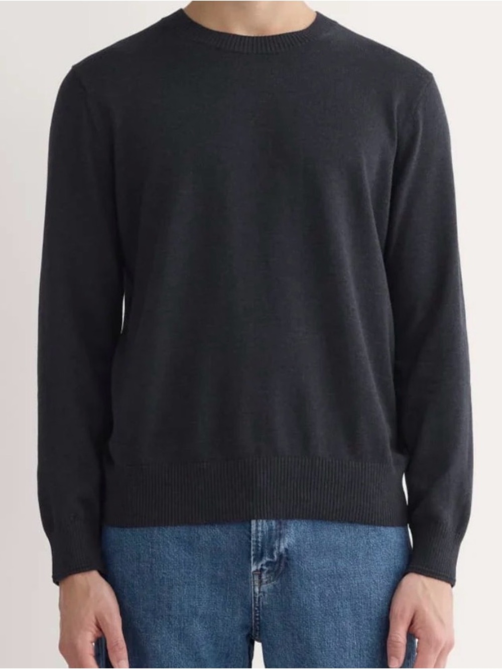 Everlane Men's “No Sweat Sweater” Crewneck - Heathered Midnight Elevated Basics